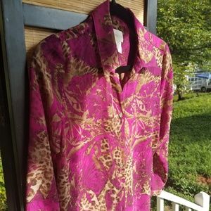 Chico 0 Womens Pink with brown/tan leopard print